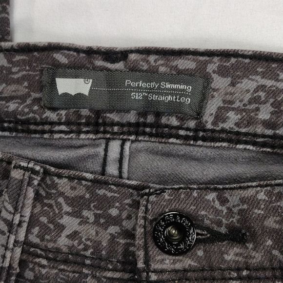 Levi's 512 Perfectly Slimming High Rise Straight Leg Gray Camo - Picture 7 of 14